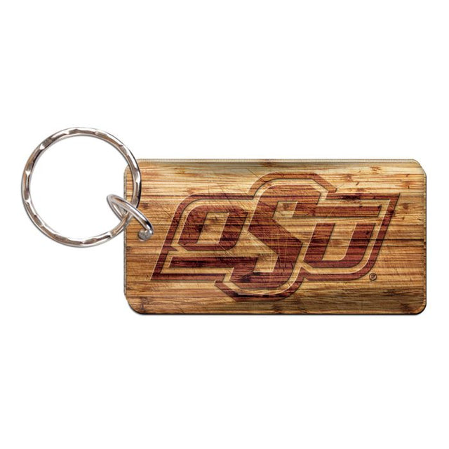 Oklahoma State Cowboys WOOD Keychain Rectangle