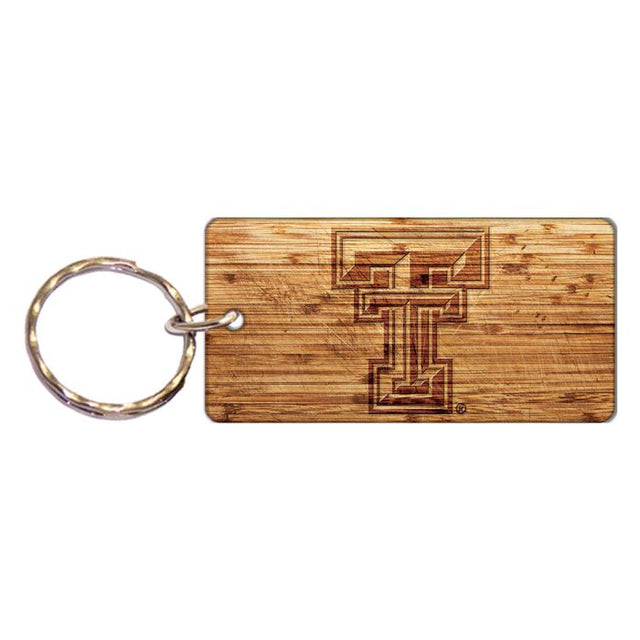 Texas Tech Red Raiders WOOD Keychain Rectangle