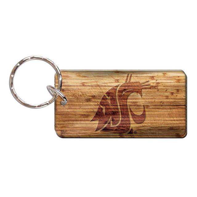 Washington State Cougars WOOD Keychain Rectangle