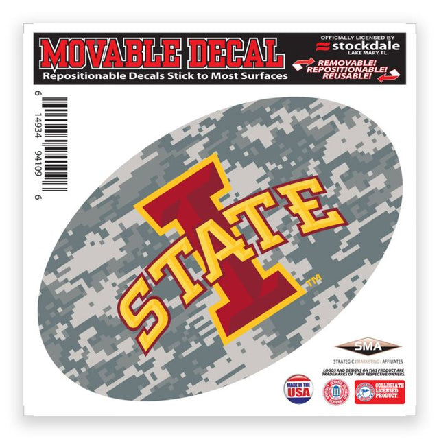 Calcomanía para todo tipo de superficies con diseño de camuflaje de Iowa State Cyclones, 6" x 6"