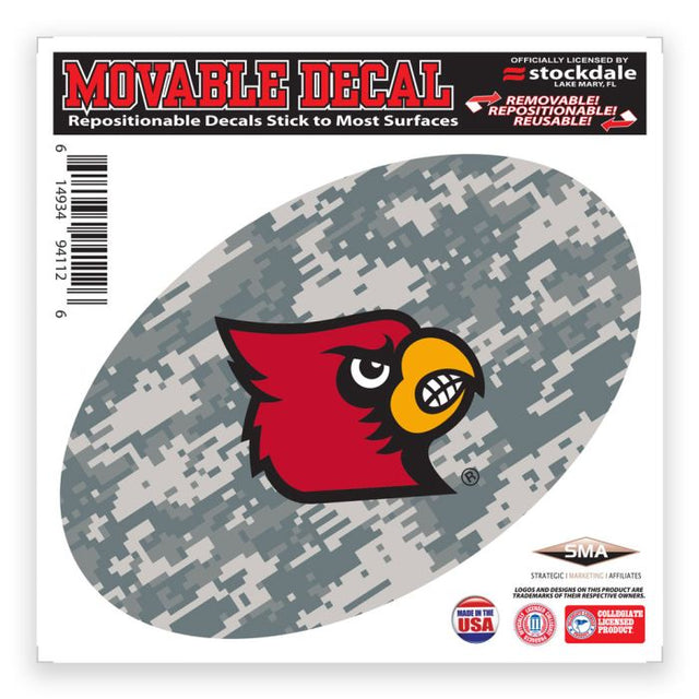 Calcomanía para todo tipo de superficies con diseño de camuflaje de los Louisville Cardinals, 6" x 6"