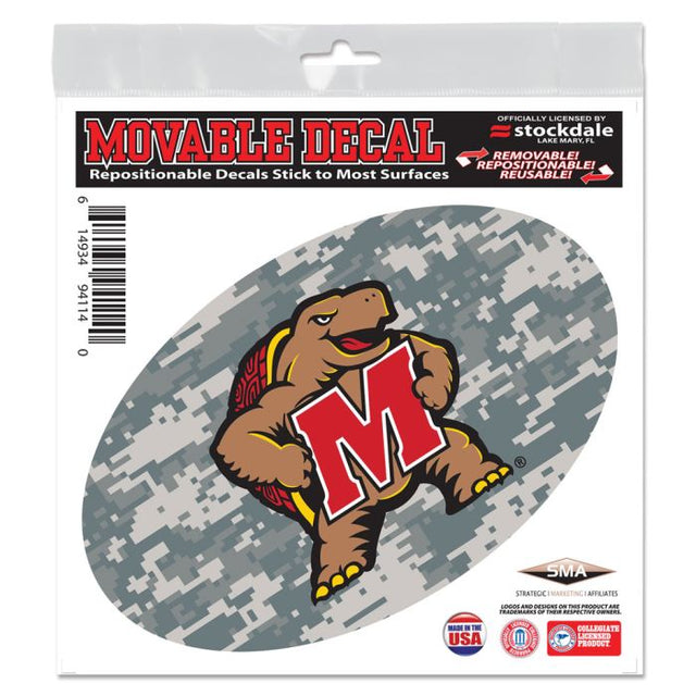 Calcomanía para todo tipo de superficies Maryland Terrapins CAMO de 6" x 6"