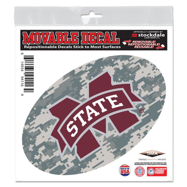 Calcomanía para todo tipo de superficies con diseño de camuflaje de Mississippi State Bulldogs, 6" x 6"