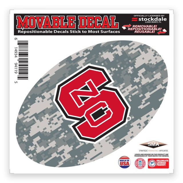 Calcomanía para todo tipo de superficies con el logo de NC State Wolfpack CAMO de 6" x 6"