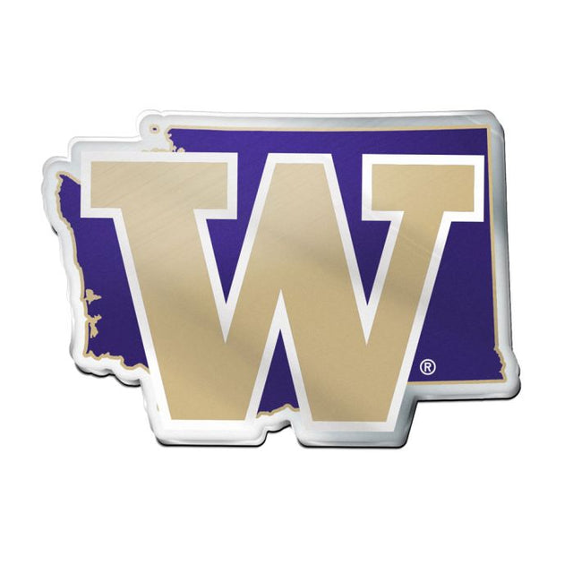 Washington Huskies STATE Acrylic Auto Emblem