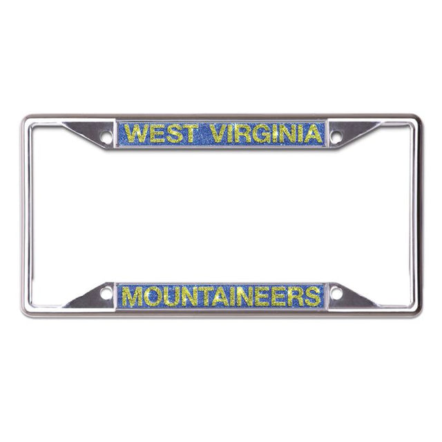 West Virginia Mountaineers GLITTER Lic Plt Frame S/S Printed