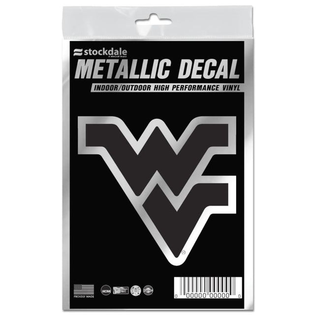 Calcomanía metálica de los West Virginia Mountaineers de 3" x 5"