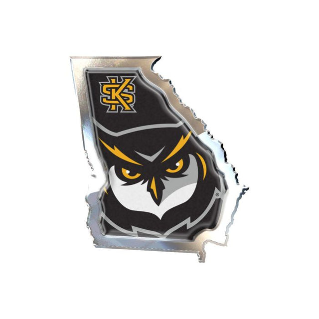 Kennesaw State Owls STATE Chrome Metal Domed Emblem