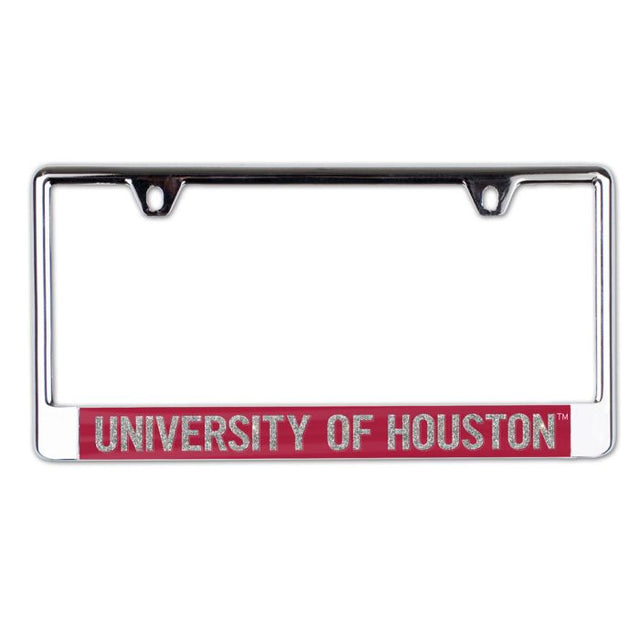 Houston Cougars GLITTER LETTERS Lic Plt Frame B/O Metallic