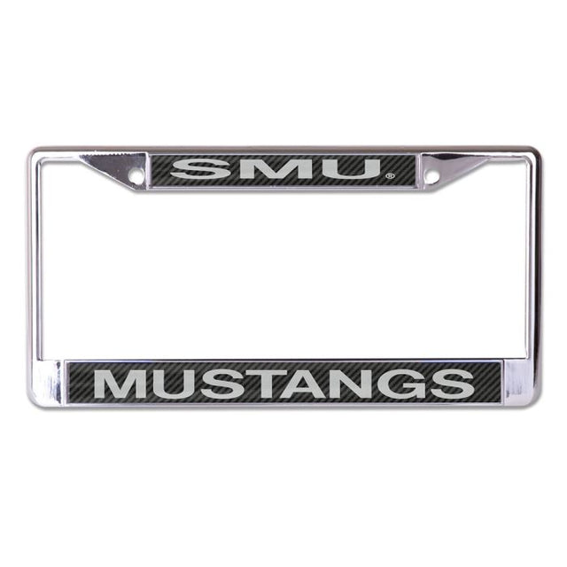 Southern Methodist Mustangs CARBON Lic Plt Frame S/L Printed