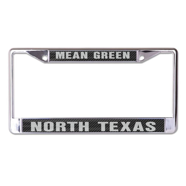 North Texas Mean Green CARBON Lic Plt Frame S/L Printed