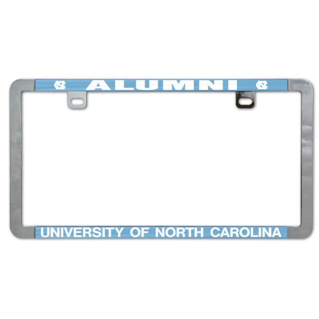 North Carolina Tar Heels ALUMNI; CAROLINA BLUE Metal Lic. Plate Frame Slim