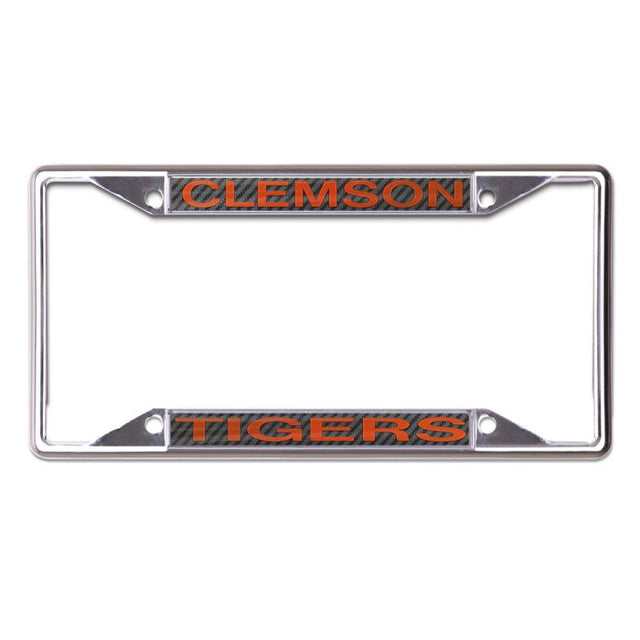 Marco de acero inoxidable Clemson Tigers CARBON Lic Plt impreso