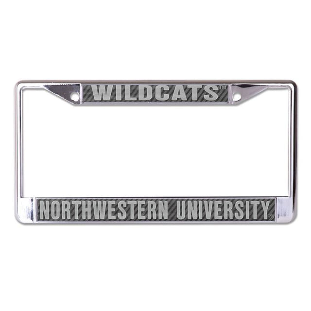 Northwestern Wildcats CARBON Lic Plt Frame S/L Printed