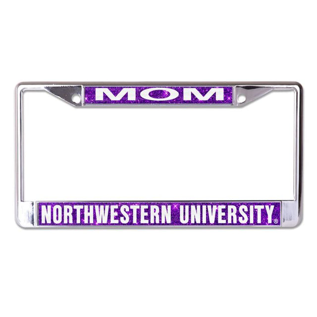 Northwestern Wildcats GLITTER BACKGROUND Lic Plt Frame S/L Printed