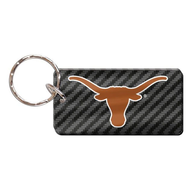 Llavero rectangular de carbono de Texas Longhorns