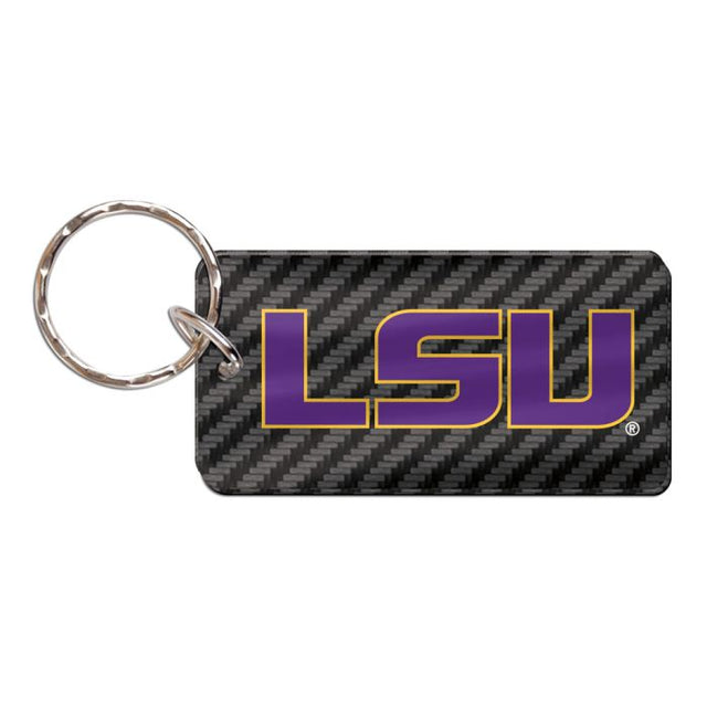 LSU Tigers CARBON Keychain Rectangle