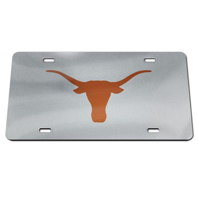 Placa de matrícula de acero inoxidable de Texas Longhorns