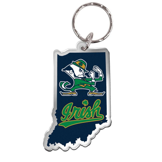 Notre Dame Fighting Irish STATE SHAPE Keychain Freeform