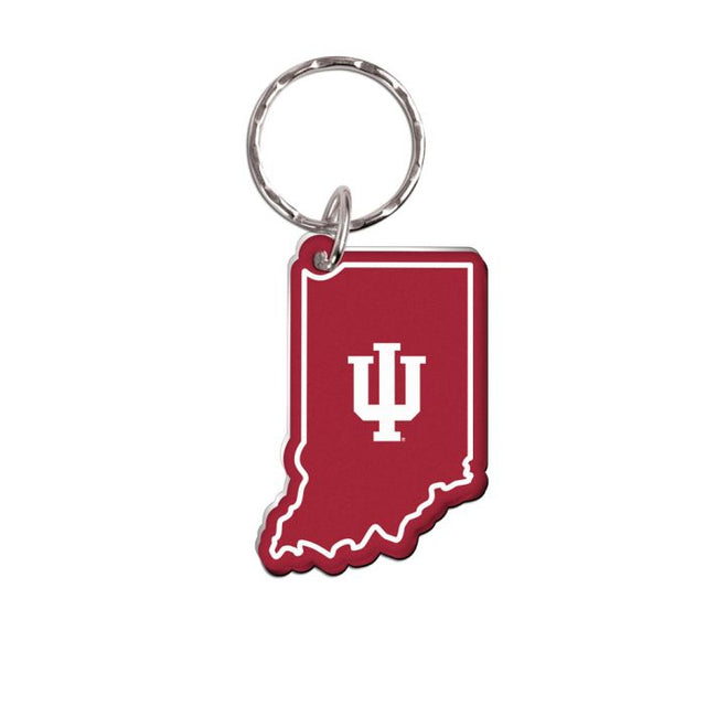 Indiana Hoosiers Indiana State Shape Keychain Freeform