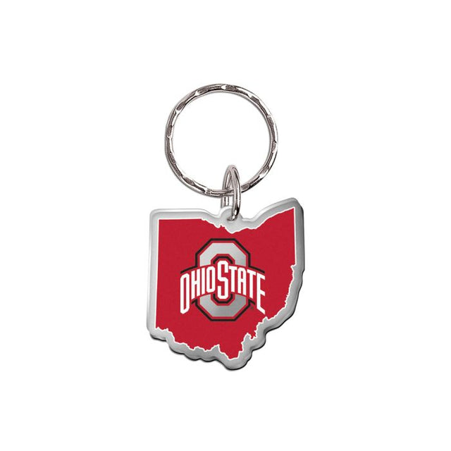 Ohio State Buckeyes STATE SHAPE Keychain Freeform