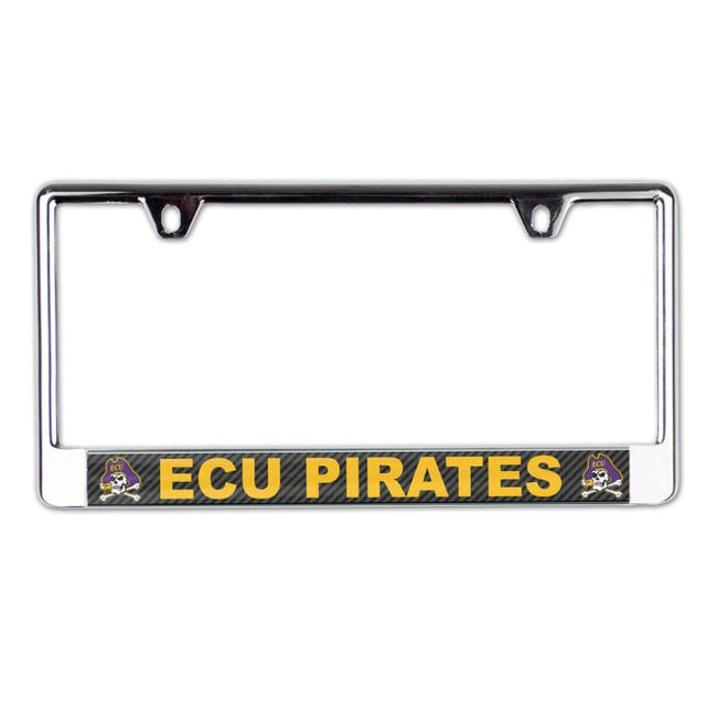 East Carolina Pirates CARBON Lic Plate Frame B/O Printed