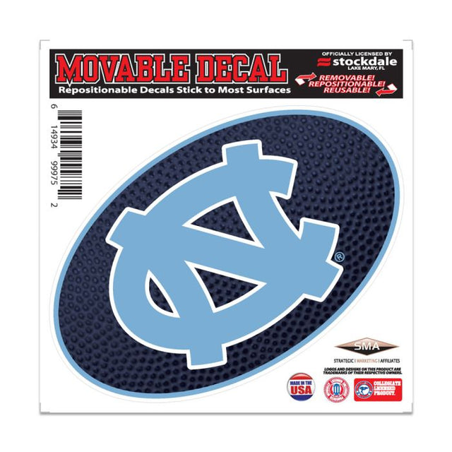 Calcomanía para todo tipo de superficies TEAMBALL de los Tar Heels de Carolina del Norte, 6" x 6"