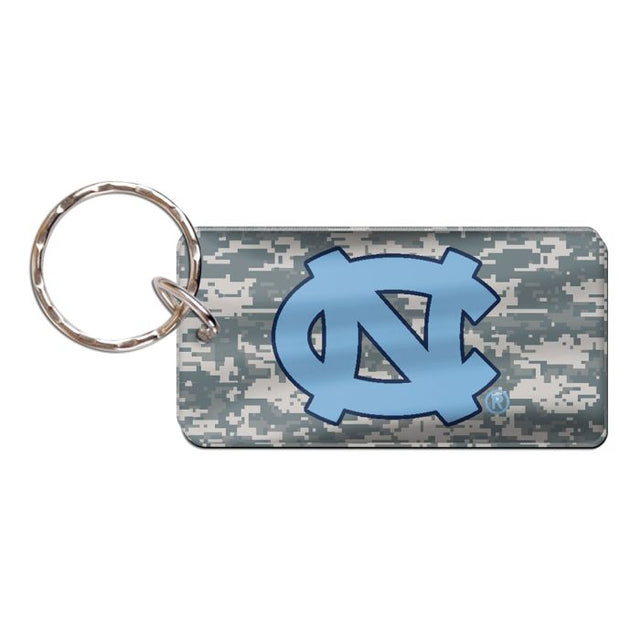 Llavero rectangular con estampado de camuflaje de los Tar Heels de Carolina del Norte