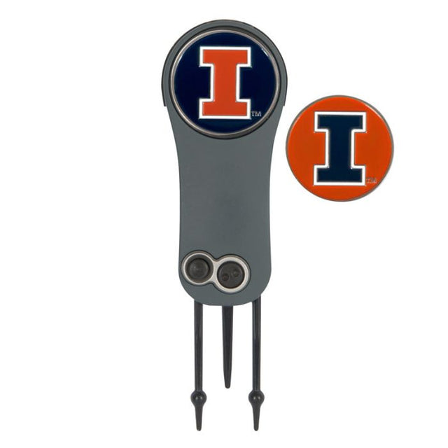 Herramienta y marcadores para reparar navajas automáticas de Illinois Fighting Illini