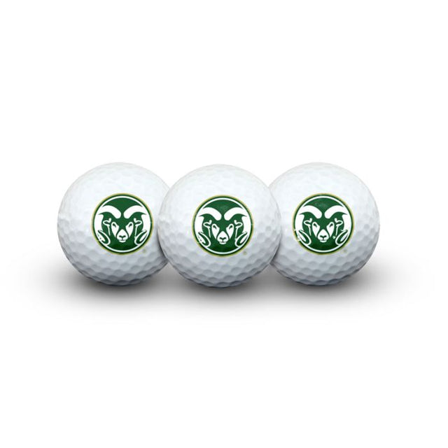 3 pelotas de golf de Colorado State Rams en estuche tipo concha