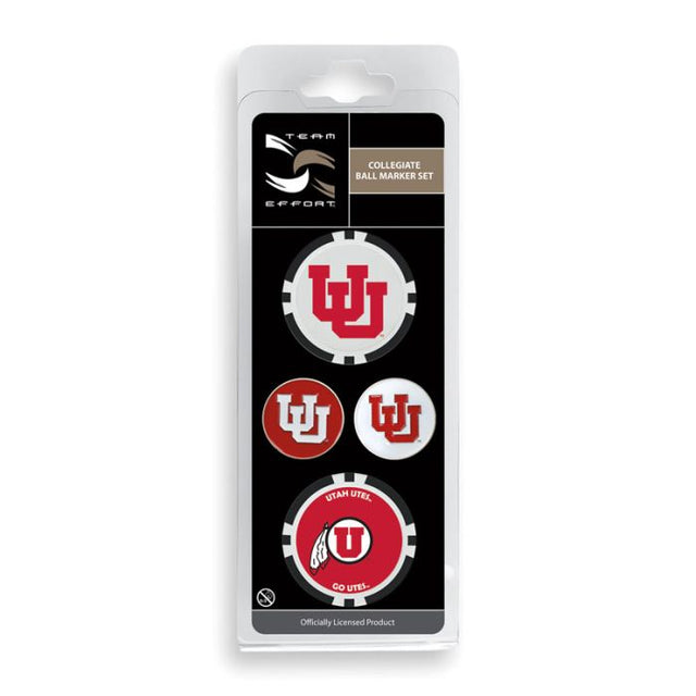 Utah Utes Ball Marker Set of four