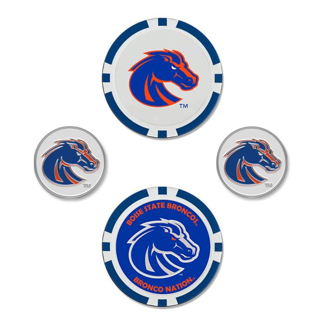 Juego de cuatro marcadores de pelota de los Boise State Broncos