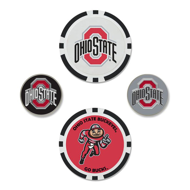 Juego de cuatro marcadores de pelota de Ohio State Buckeyes