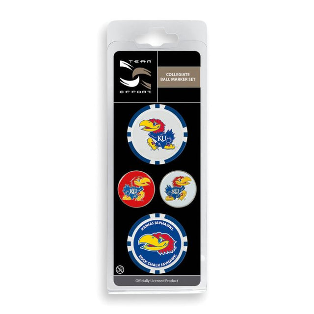 Kansas Jayhawks Ball Marker Set of four