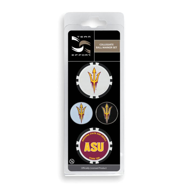 Juego de cuatro marcadores de pelota de los Arizona State Sun Devils