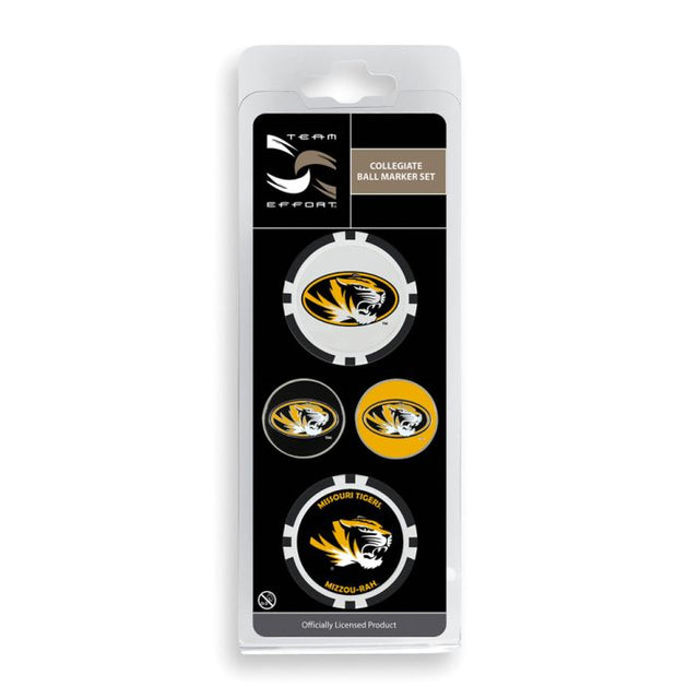 Missouri Tigers Ball Marker Set of four