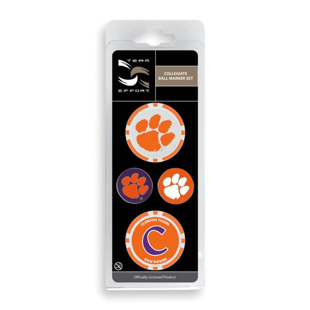 Juego de cuatro marcadores de pelota de Clemson Tigers