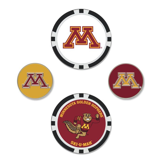 Juego de cuatro marcadores de pelota de Minnesota Golden Gophers