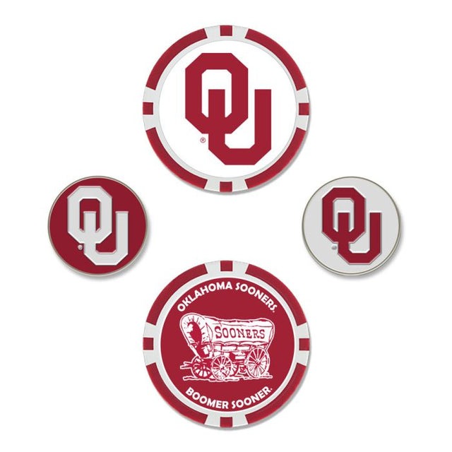 Juego de cuatro marcadores de pelota de los Oklahoma Sooners