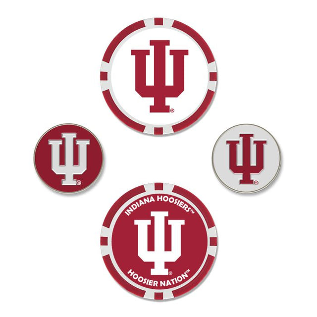 Juego de cuatro marcadores de pelota de Indiana Hoosiers