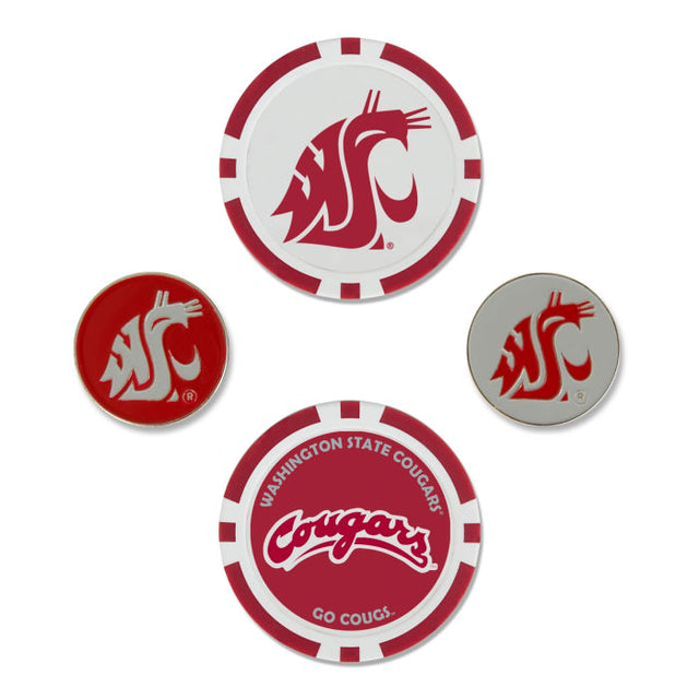 Juego de cuatro marcadores de pelota de Washington State Cougars