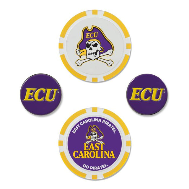 Juego de cuatro marcadores de pelota de los East Carolina Pirates