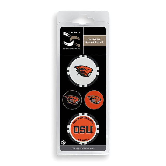 Juego de cuatro marcadores de pelota de Oregon State Beavers