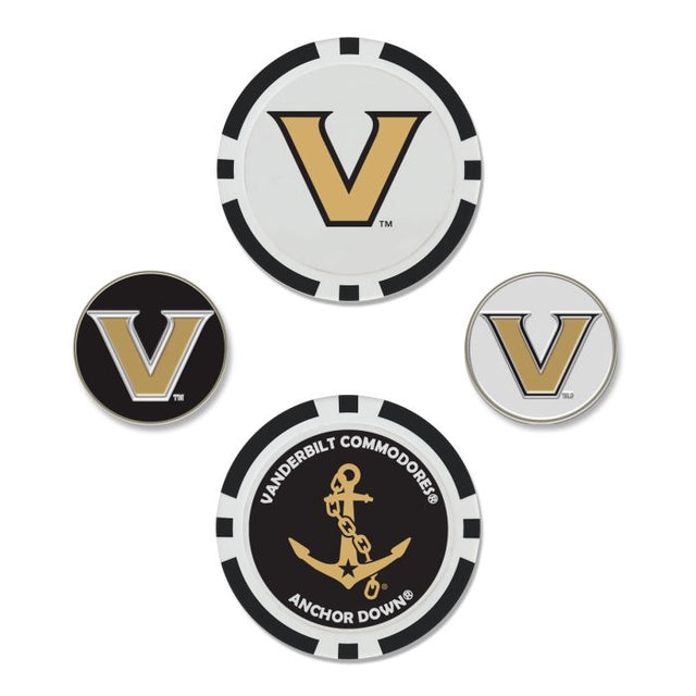 Juego de cuatro marcadores de bolas Vanderbilt Commodores