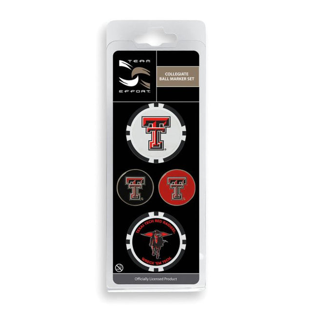 Juego de cuatro marcadores de pelota de los Texas Tech Red Raiders