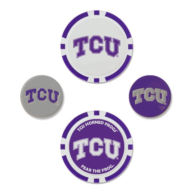 Juego de cuatro marcadores de bolas TCU Horned Frogs