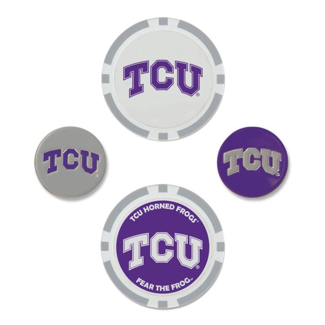 Juego de cuatro marcadores de bolas TCU Horned Frogs