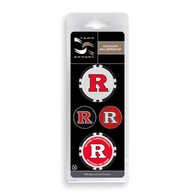 Juego de cuatro marcadores de pelota de los Rutgers Scarlet Knights