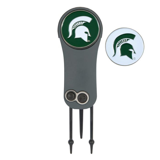 Herramienta y marcadores para reparar navajas automáticas de los Spartans de Michigan State