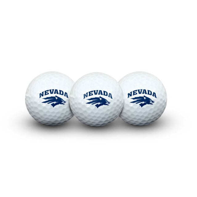 Pelotas de golf Nevada Wolf Pack 3 en estuche tipo concha